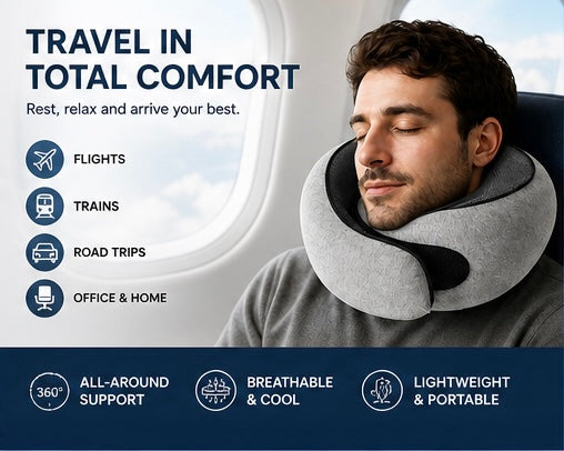 Memory Foam U-Shaped Travel Pillow